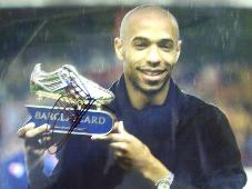 Thierry Henry with Golden Boot signed