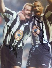 Alan Shearer & Les Ferdinand Newcastle stars signed