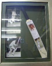 Gary Sobers signed miniature bat plus a picture framed
