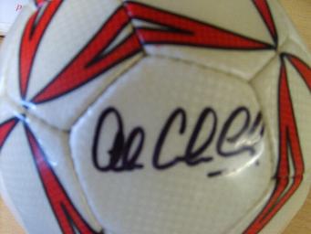Leather football size 4 signed by Alan Curbishley