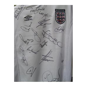 England  signed shirt