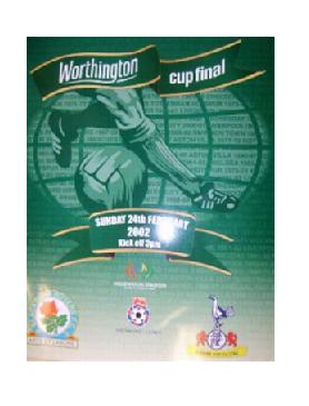  Worthington Cup final Programme Blackburn V Spurs 2002