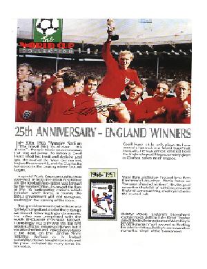 1966 World Cup final 25th anniversary sheet signed by Geoff Hurst