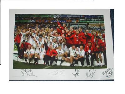 Rugby World Cup 2003 with signatures from 5 England winners