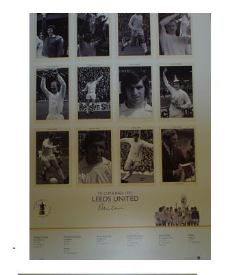 Leeds United FA cup presentation signed by Alan Clarke & Norman Hunter