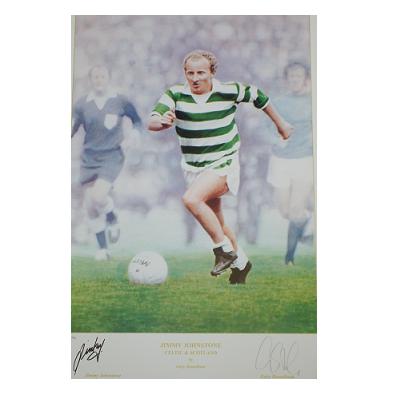Celtic legend Jimmy Johnson signed print