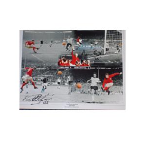 Geoff hurst and Martin Peters signed montage print