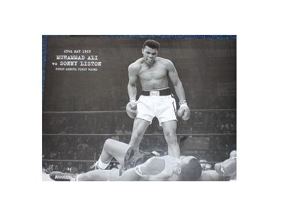 Muhammad Ali standing over Sonny Liston  poster