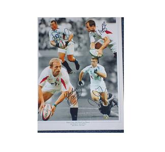 England  Rugby World Cup photo signed by 4