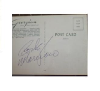 Rocky Marciano signed post card Rare